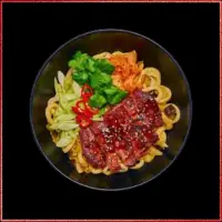 Wagamama Beef Bulgogi — marinated beef stir-fried with udon noodles, red and green peppers, spring onions, and a rich bulgogi sauce.