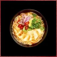 Wagamama Chicken Ramen — classic Japanese noodle soup with grilled chicken, rich chicken broth, noodles, seasonal greens, and spring onions.