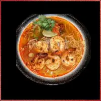 Wagamama Chilli Prawn Ramen — spicy seafood ramen with prawns, bean sprouts, coriander, and red chillies.