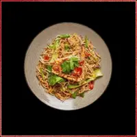Wagamama Teriyaki Salmon Soba — grilled salmon fillet glazed with teriyaki sauce, served with soba noodles, stir-fried vegetables, and sesame seeds.