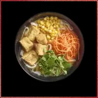 Wagamama Yasai Ramen — vegan noodle soup with tofu, light vegetable broth, seasonal greens, and fresh herbs.
